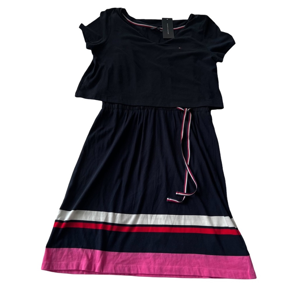 NWT!!  Tommy Hilfiger Signature Tiered Striped Dress size Small